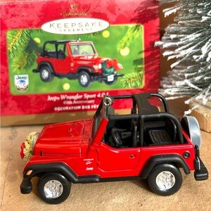 Hallmark KEEPSAKE the Label Red Jeep Wrangler Ornament New in Box